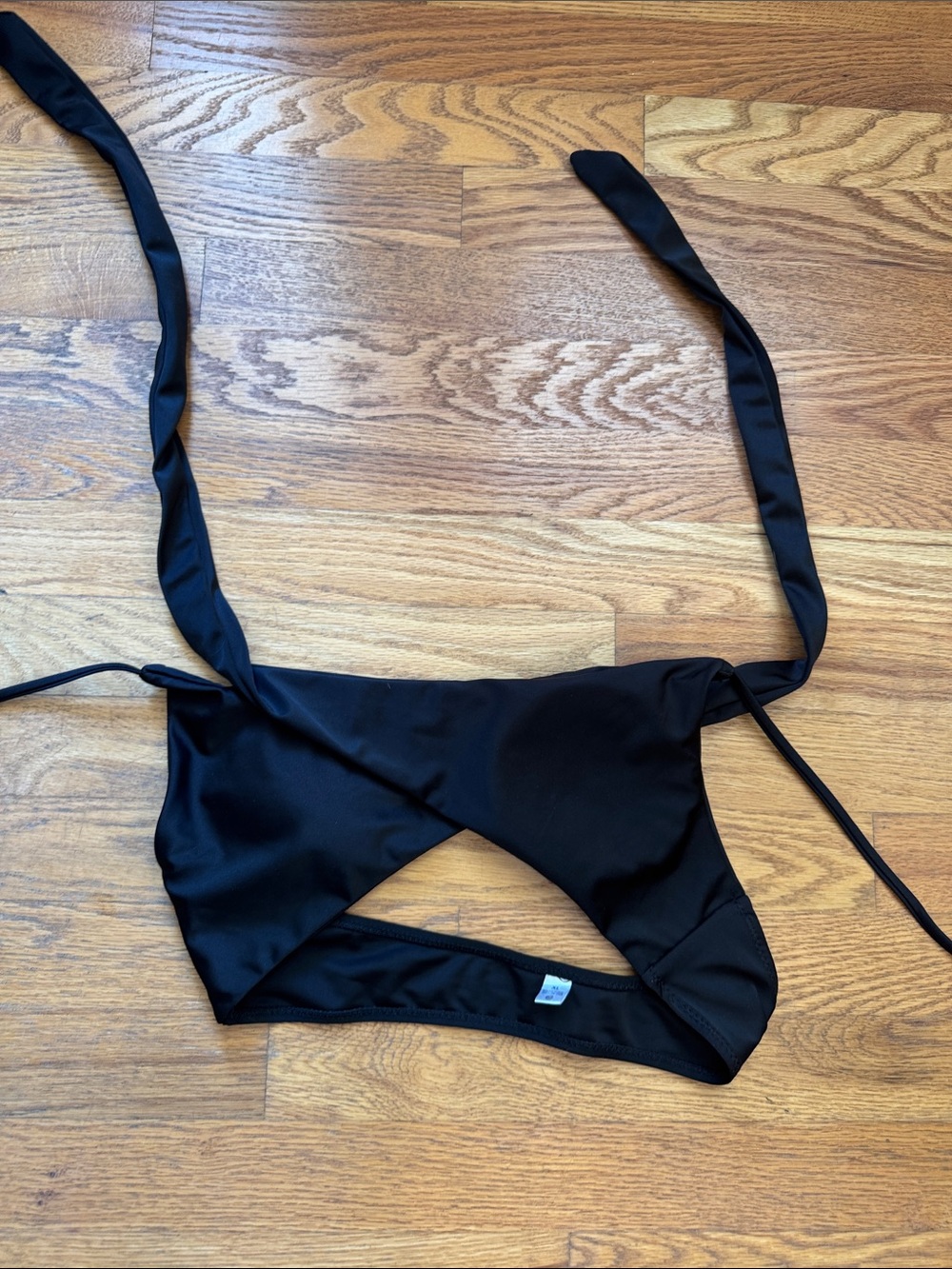 Black Women's Lace-Up Triangle Bralette